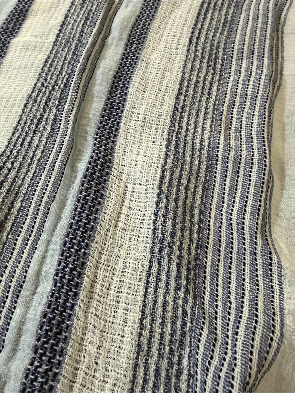 Massimo Dutti Blue & White Striped Swim Coverup Caftan Linen Blend - Picture 4 of 14